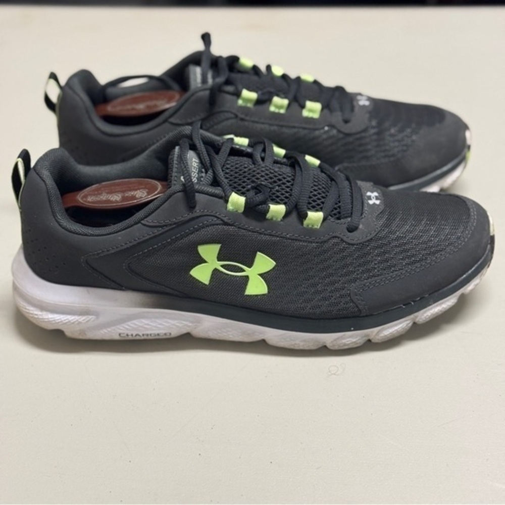 Under Armour Black and Neon Green Athletic Shoes